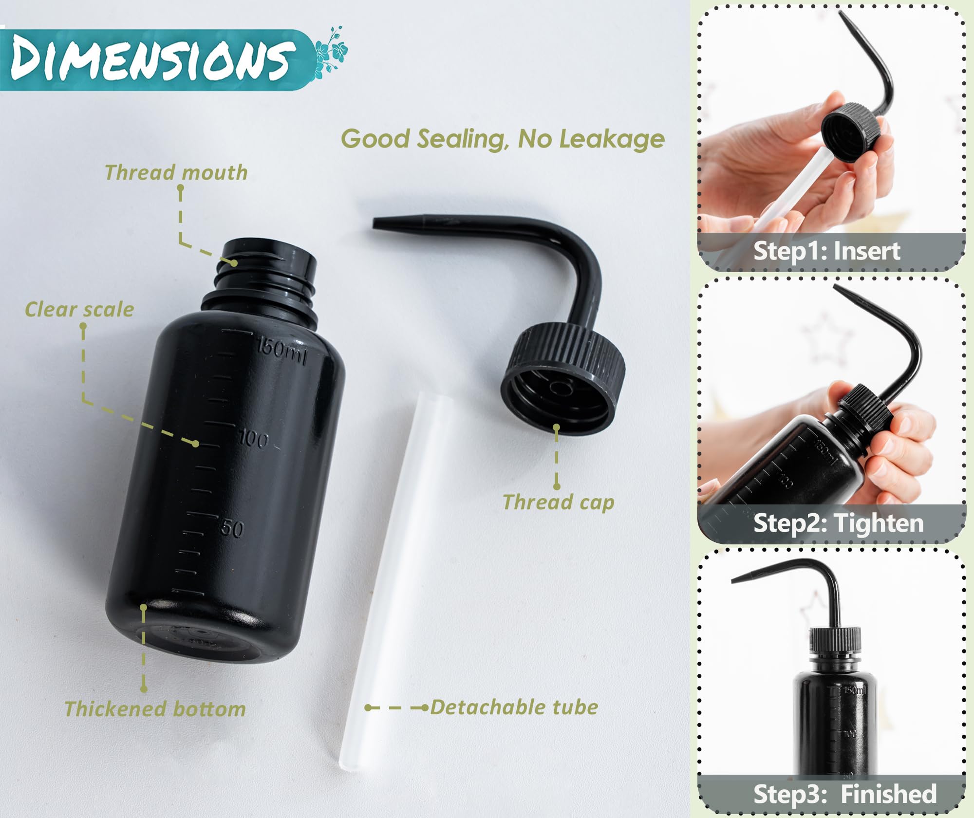 Melphoe Tattoo Wash Bottle Squeeze, 2Pcs 500ml Water Squirt Bottle Succulent Watering, Safety Rinse Watering Tools, Tattoo Supplies, Irrigation Sprinkling Can Wash Plant (Pink)