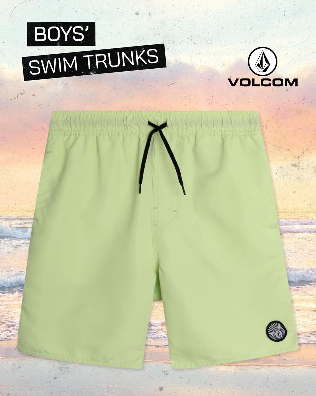 Volcom Boys’ Swim Trunks – UPF 50+ Bathing Suit – Quick Dry Board Shorts Swimsuit (8-16)