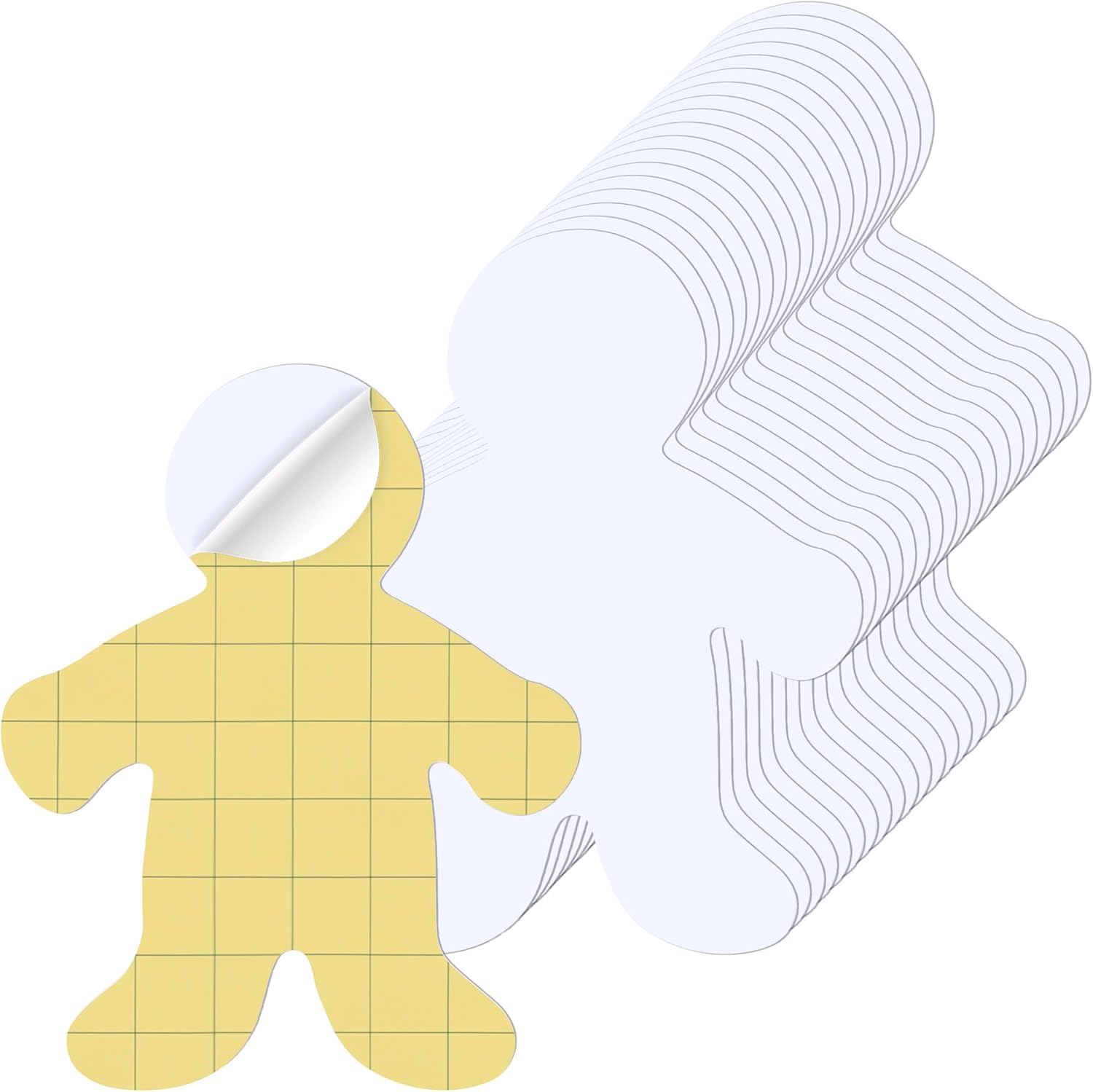 Hygloss Sticky People Craft Boards - 24 Pack 7.5-Inch Self Stick Collage Boards for Kids - Peel & Stick Mounting Boards for Art Projects, School Crafts, Classrooms, and DIY Displays