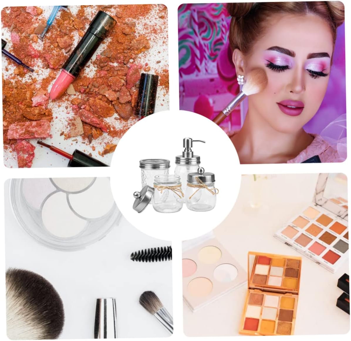 Bathroom Supply Glass Lotion Box Toothbrush Cup Modern Toothbrush Organizer Swab Holder Mouthwash Dispenser Set