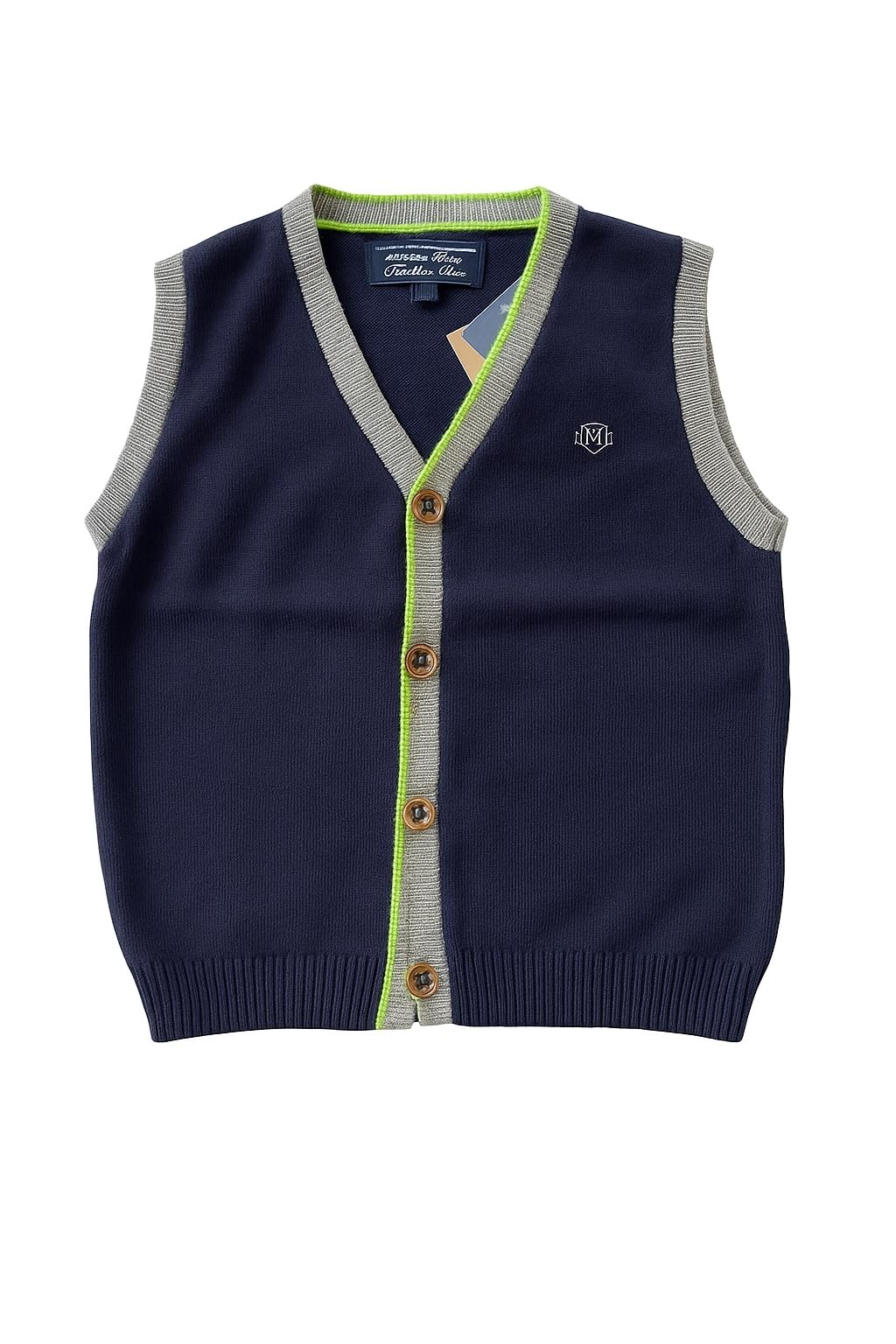 Mayoral Chaleco Niño 3-9 Años - Cárdigan Sin Mangas Azul de Algodón con Botones Detalles Contraste o Lunares Elegante y Ligero para Ceremonia