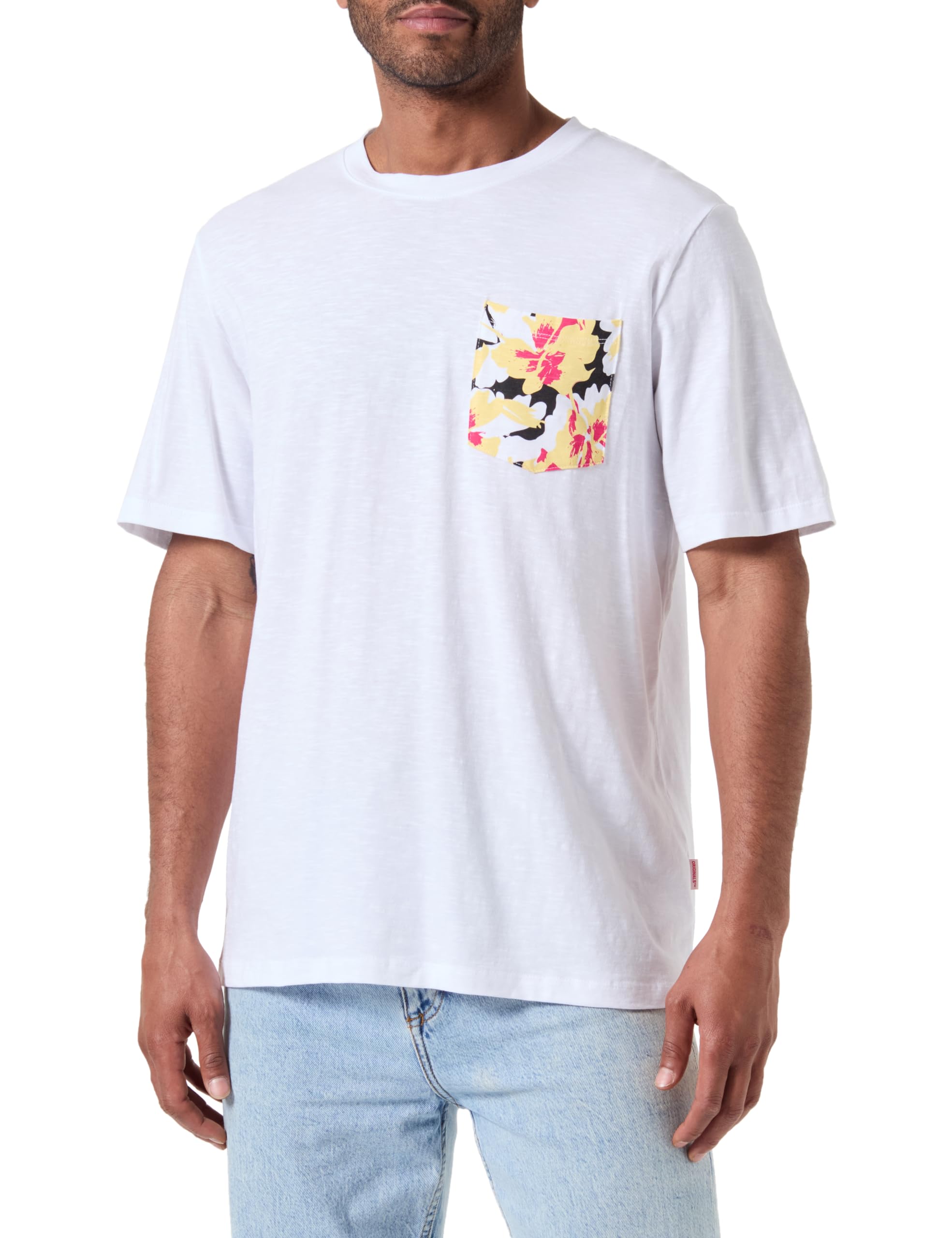 JACK&JONES JORARUBA Abstract AOP Pocket Tee SS CN, Bright White, M