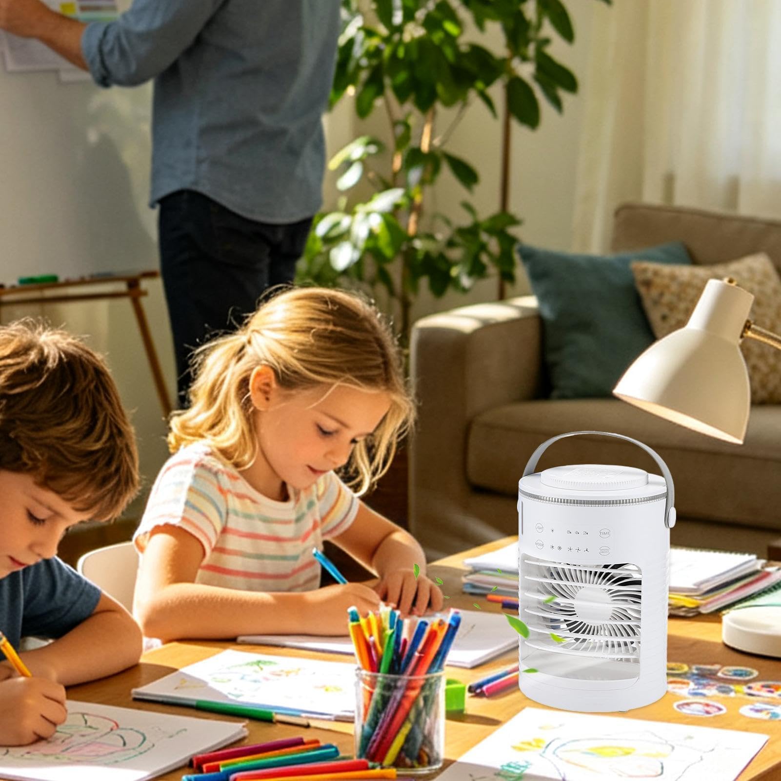 Ventilador con nebulización de agua 3 Velocidades Desmontable Portátil