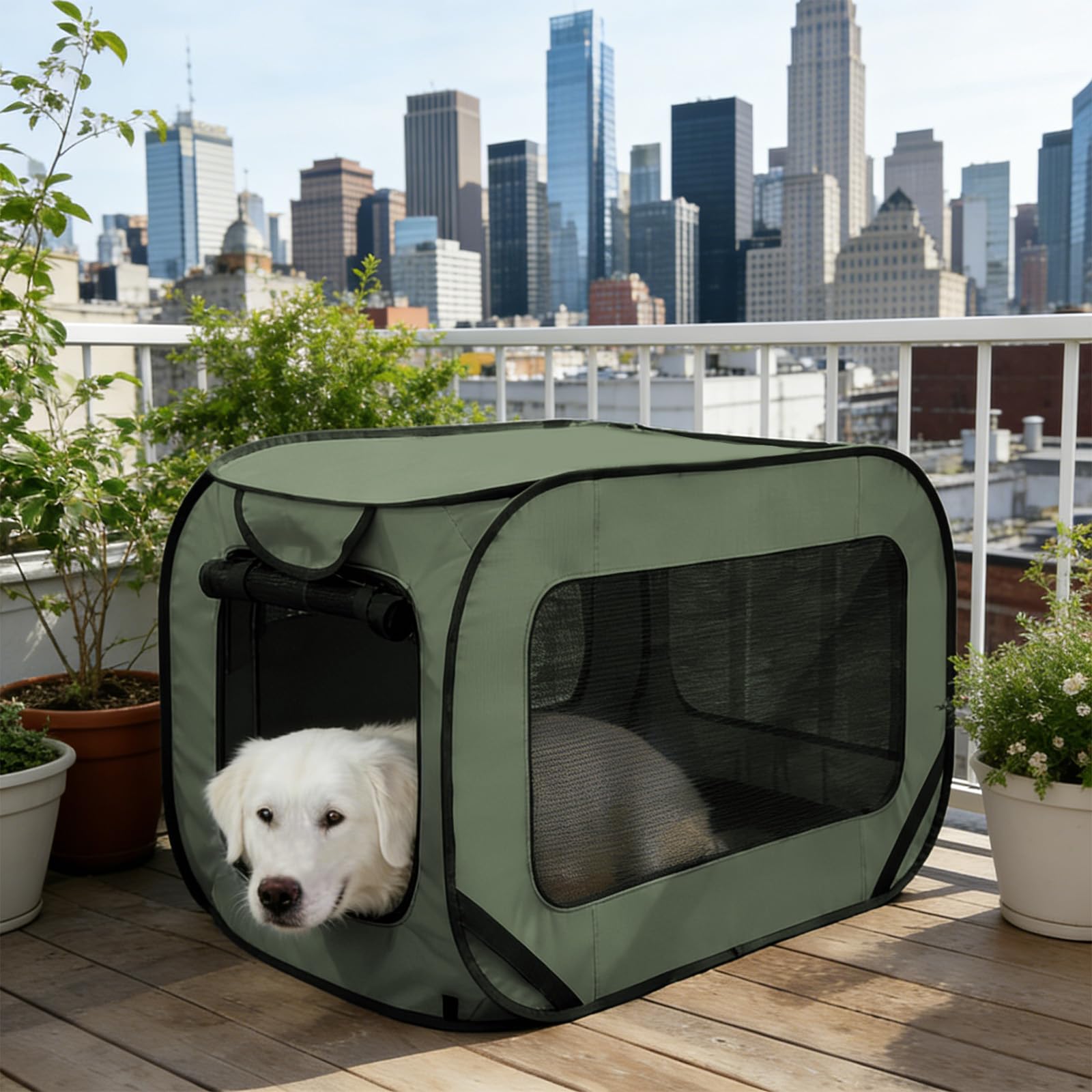 Trasportino per gatti pieghevole, 92 x 52 x 52 cm, doppia porta pop-up, in tessuto Oxford, borsa per cani e gatti fino a 29,5 kg