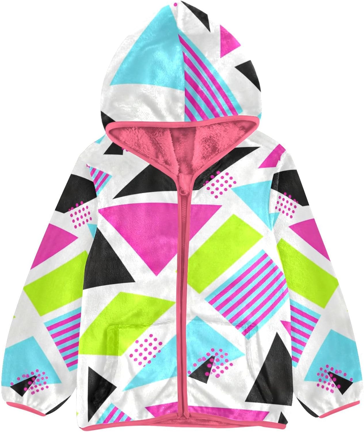 Geometric Shapes Toddler Winter Jackets Lightweight Zip Up