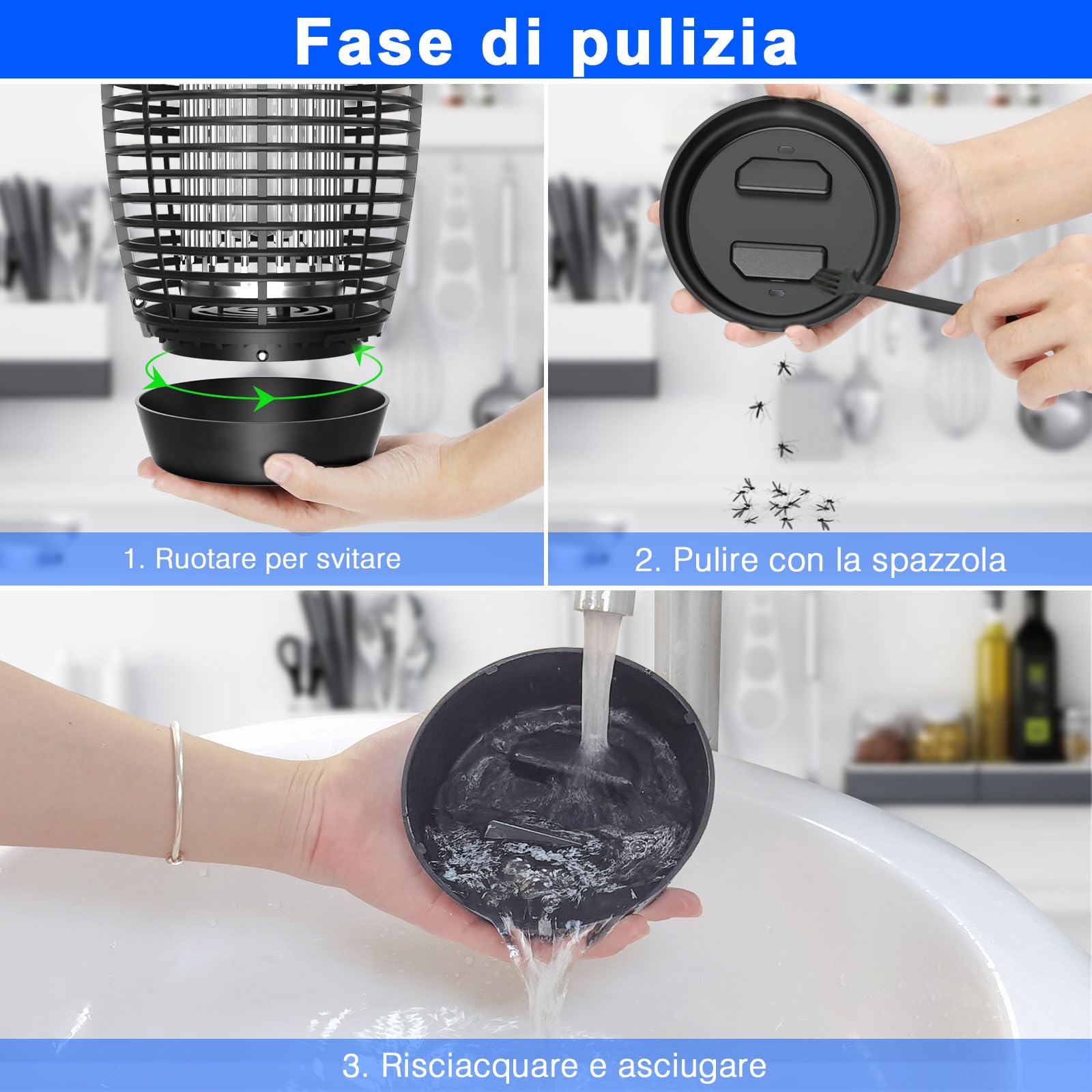 PALONE Lampada Antizanzare Elettrica 20 W 4500 V Ultimi Modelli UV Uccisione Mosca Elettrico Repellente Efficace Portata 100 m² per repellente zanzare, Mites, mosche, insetti