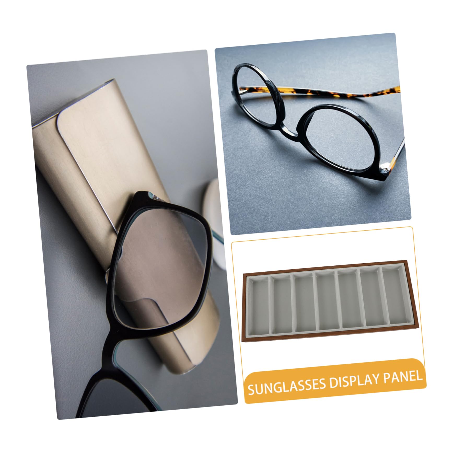 Veemoon 1 Pieza Exhibición Gafas de Sol de Madera con Compartimentos y Organizador de Gafas Hogar y Tienda