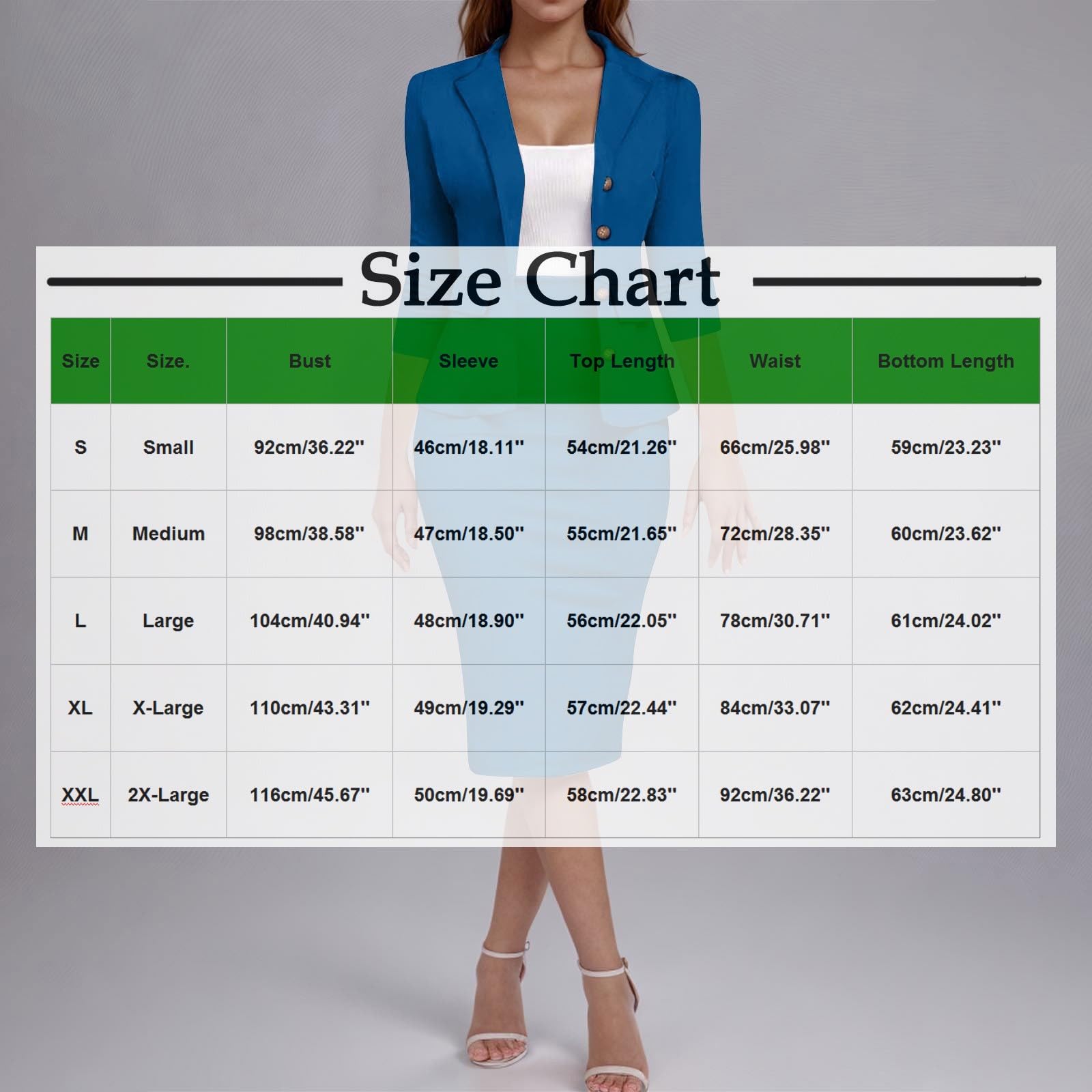 Conjunto formal de 2 piezas con falda para mujer, conjunto de negocios para primavera y verano, chaqueta blazer de manga 3/4 y faldas de tubo midi, trajes elegantes e informales, ropa de oficina y