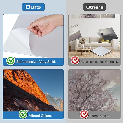 Miniatura 34 de Paquete de 8 paneles acústicos artísticos de espuma a prueba de sonido para paredes, paneles decorativos absorbentes de sonido de 48 x 32 pulgadas