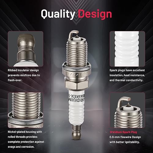 Miniatura 2 de BDFHYK Juego de 6 bujías iridio compatibles con Dodge Nitro Ram 1500 Dakota, Jeep Commander Liberty Grand Cherokee, Mitsubishi Raider, 3.7L 4.7L V6