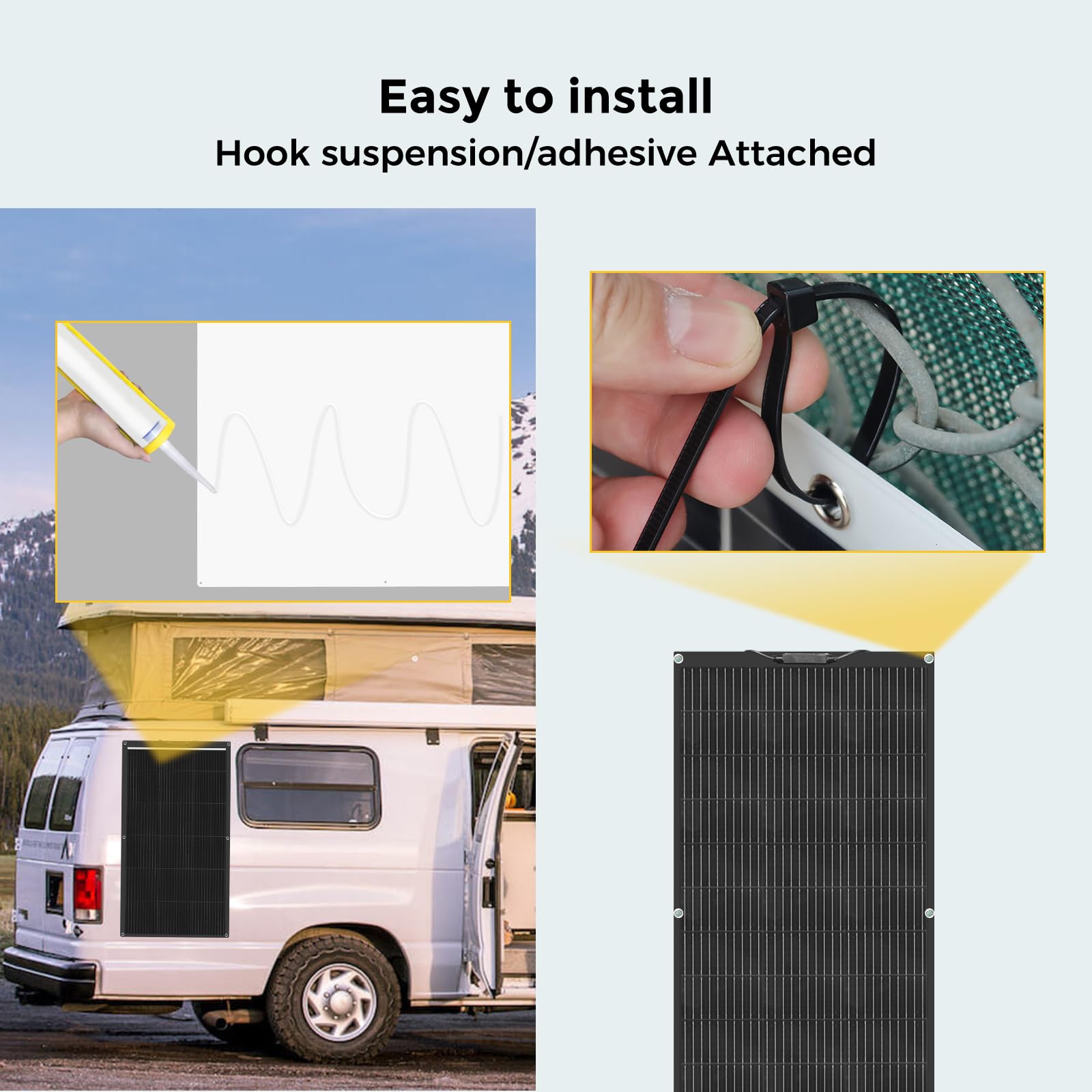 XINPUGUANG Panel solar flexible 12 V 100 W paneles solares flexibles para 12 V Batería, EV, Autocaravana, Marina, Barco, Caravana, Casa
