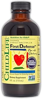 First Defense - Kids Immune Support, Immune Support for Kids, Toddlers 1-3, Babies 6 Months+, Vitamin Syrup with Elderberry, Zinc, Non GMO, Gluten Free - 4 Fl Oz (Pack of 1)