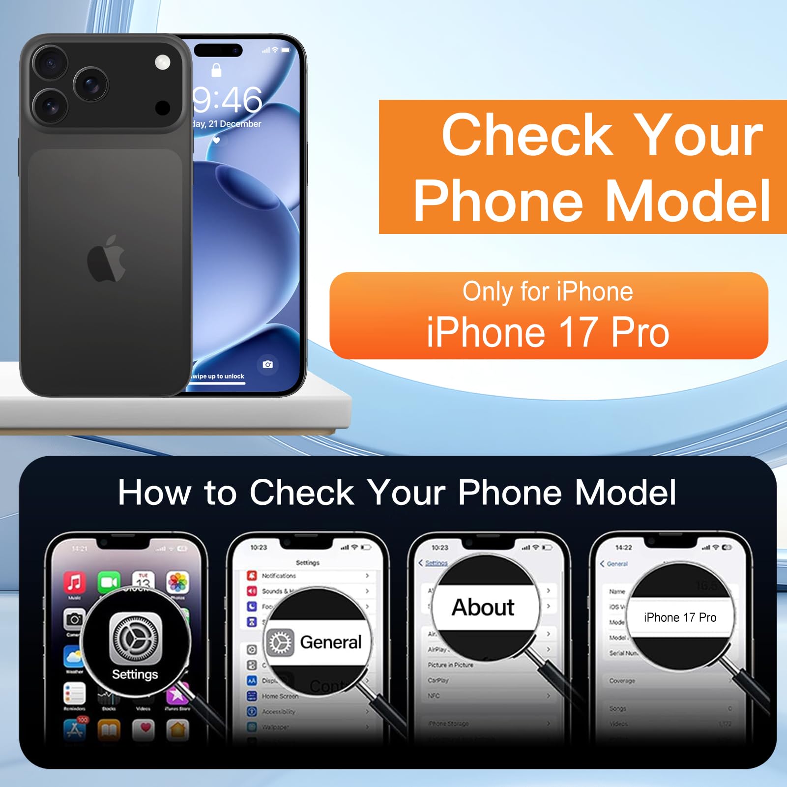 Condition photo showing New/Like New for Phone Case Compatible with iPhone 17 Pro, with Magnetic Stand, Ring Kickstand, Compatible with Magsafe, Military Protection Gold