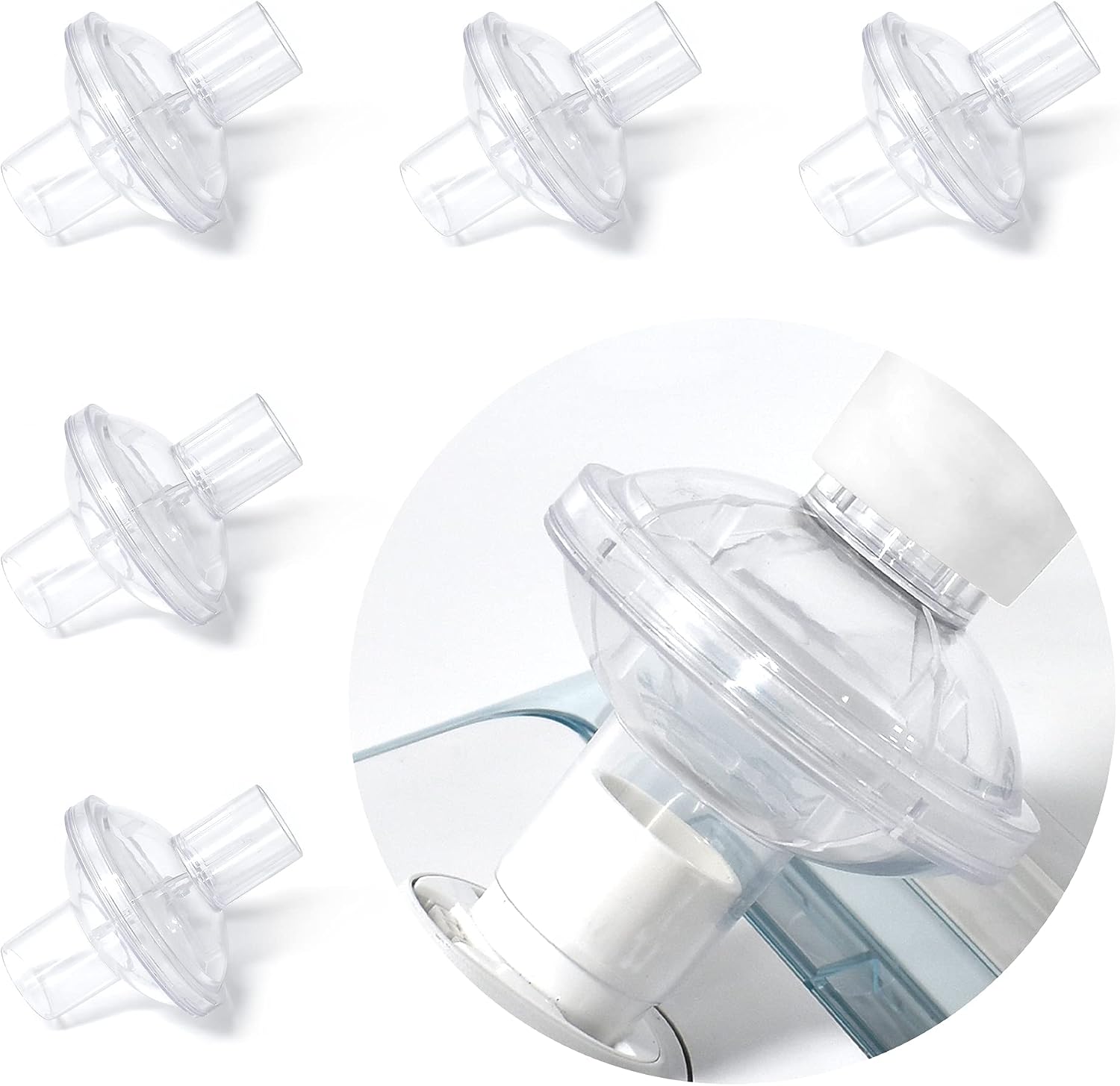 6 Packs Fit-Inline Filter, Universal Filters for 22MM Tubing-Filter Particles Degraded by Foam,Ensure Super Fresh Air,Great-Value Supplies by Medihealer