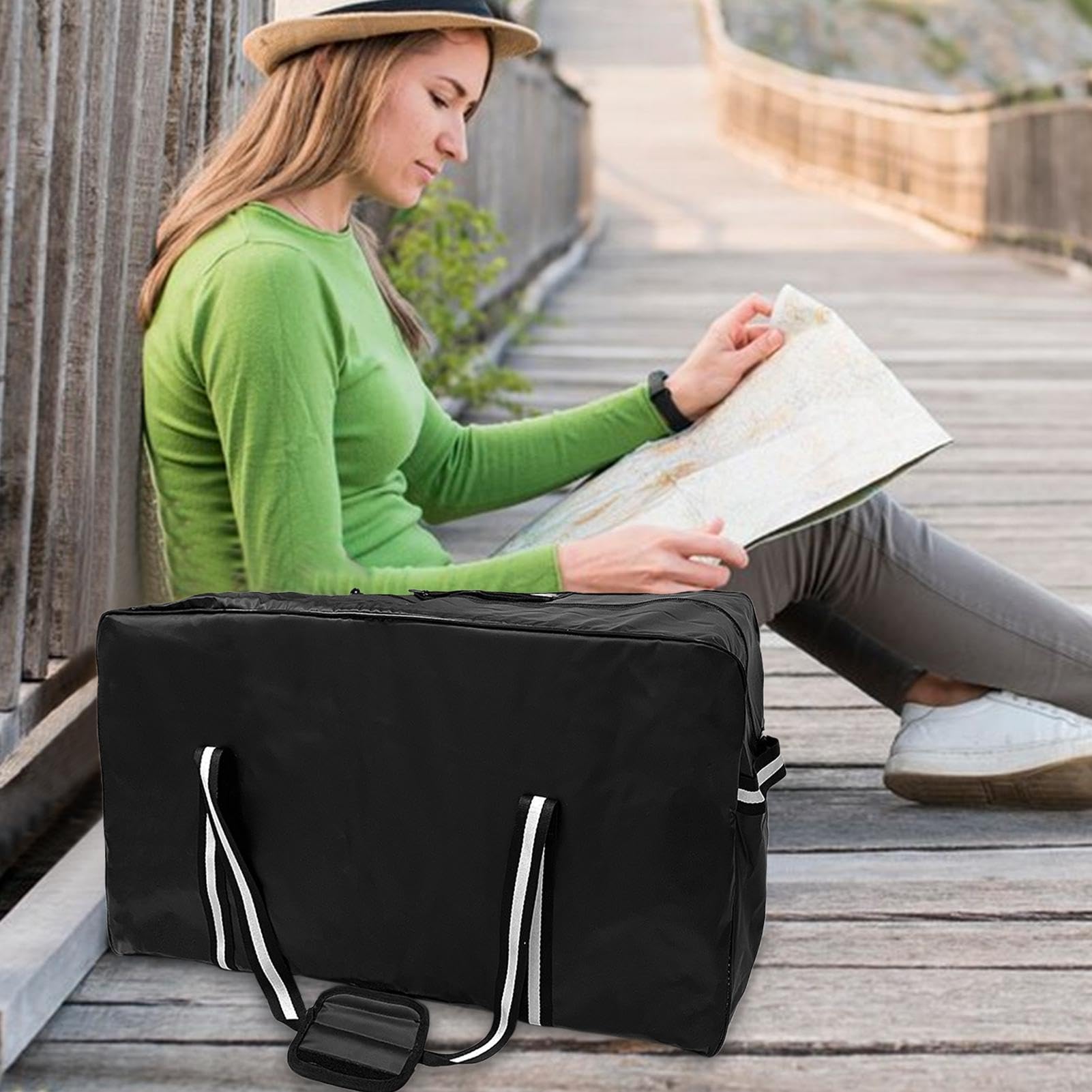 Bolsa De Hockey sobre Hielo - Bolsa De Equipo De Hockey De Gran Capacidad, Bolsa De Hockey Duradera Y Elegante | Diseño Espacioso Ajustable para Patines, Palos, Almohadillas Y Equipos, V