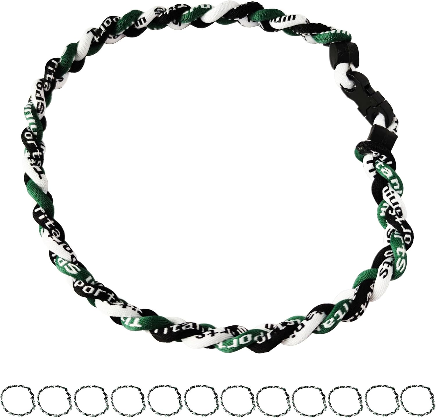 Pack of 12 Baseball Necklaces Rope Tornado Titanium Baseball Rope Necklaces