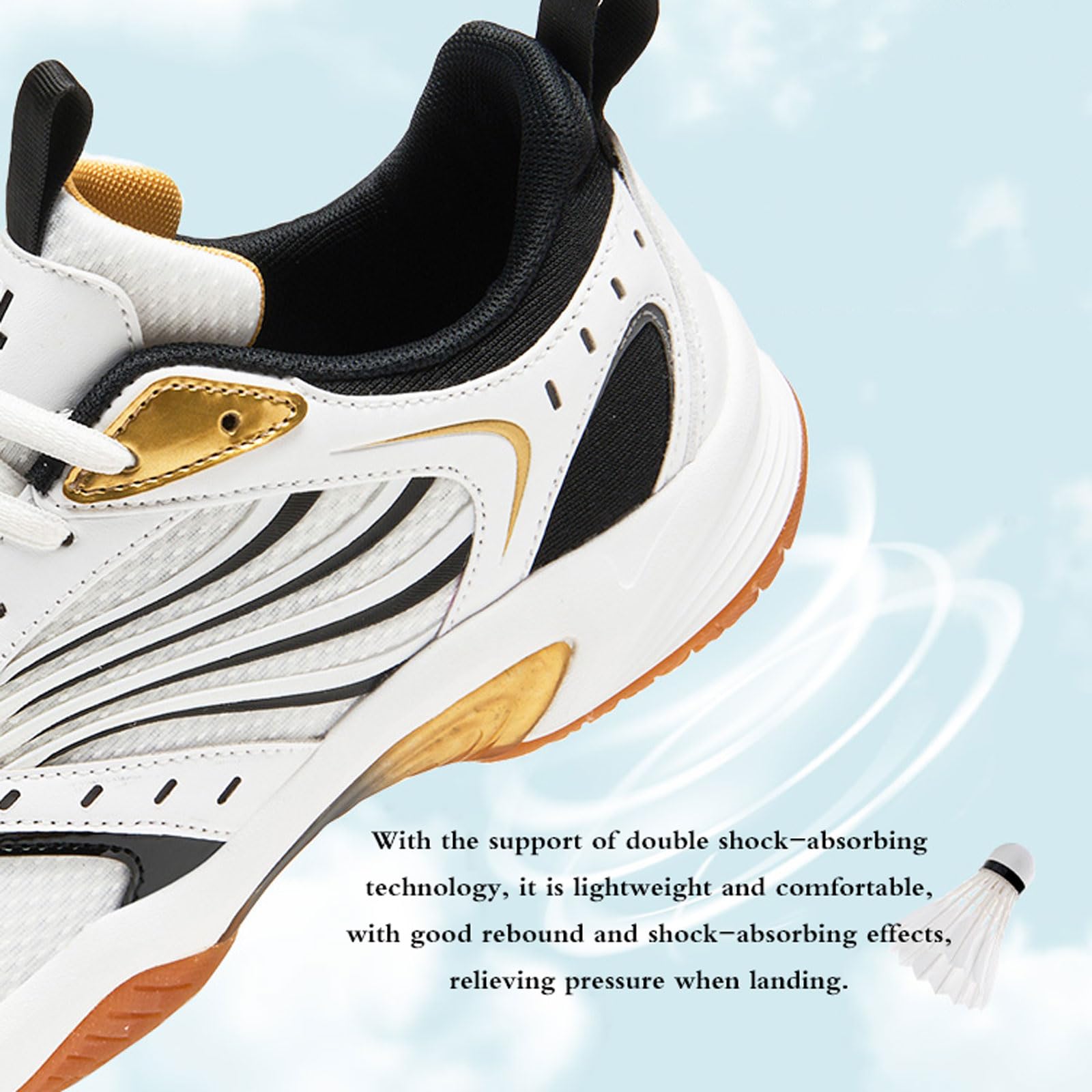 ForceRoute Chaussures De Squash,Chaussure De Sport,Chaussures De Badminton Pour Hommes,Sneaker De Volleyball Confortable,Respirant,Légères,Non Slip, Maintien Et Amorti,pour La Courge De Racquiet