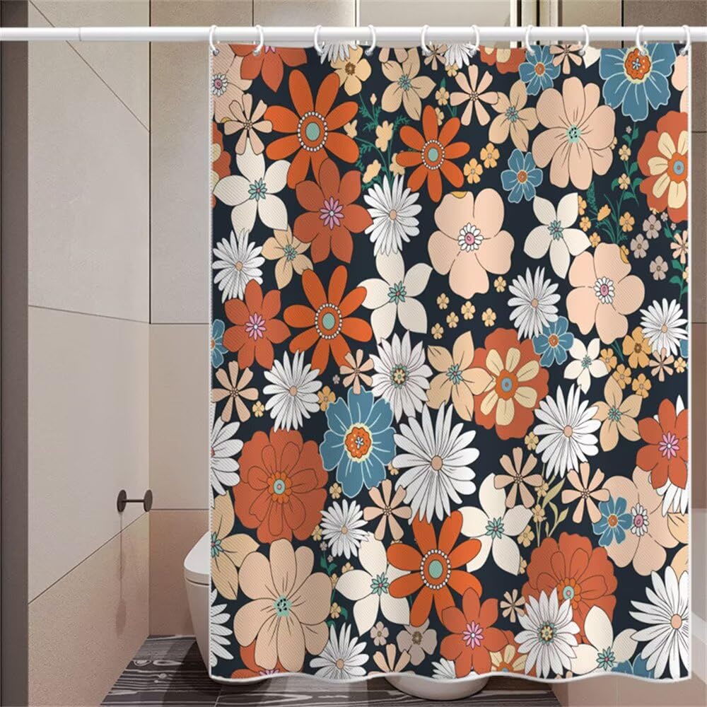 Rideau de douche anti moisissure lesté et imperméable en polyester lavable