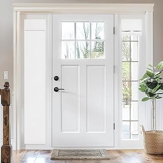 Vatge White French Door Curtain - Privacy Curtain with Magic Tape, 50% Sunlight Blocking, 1 Panel, W12 x L70, Pure White