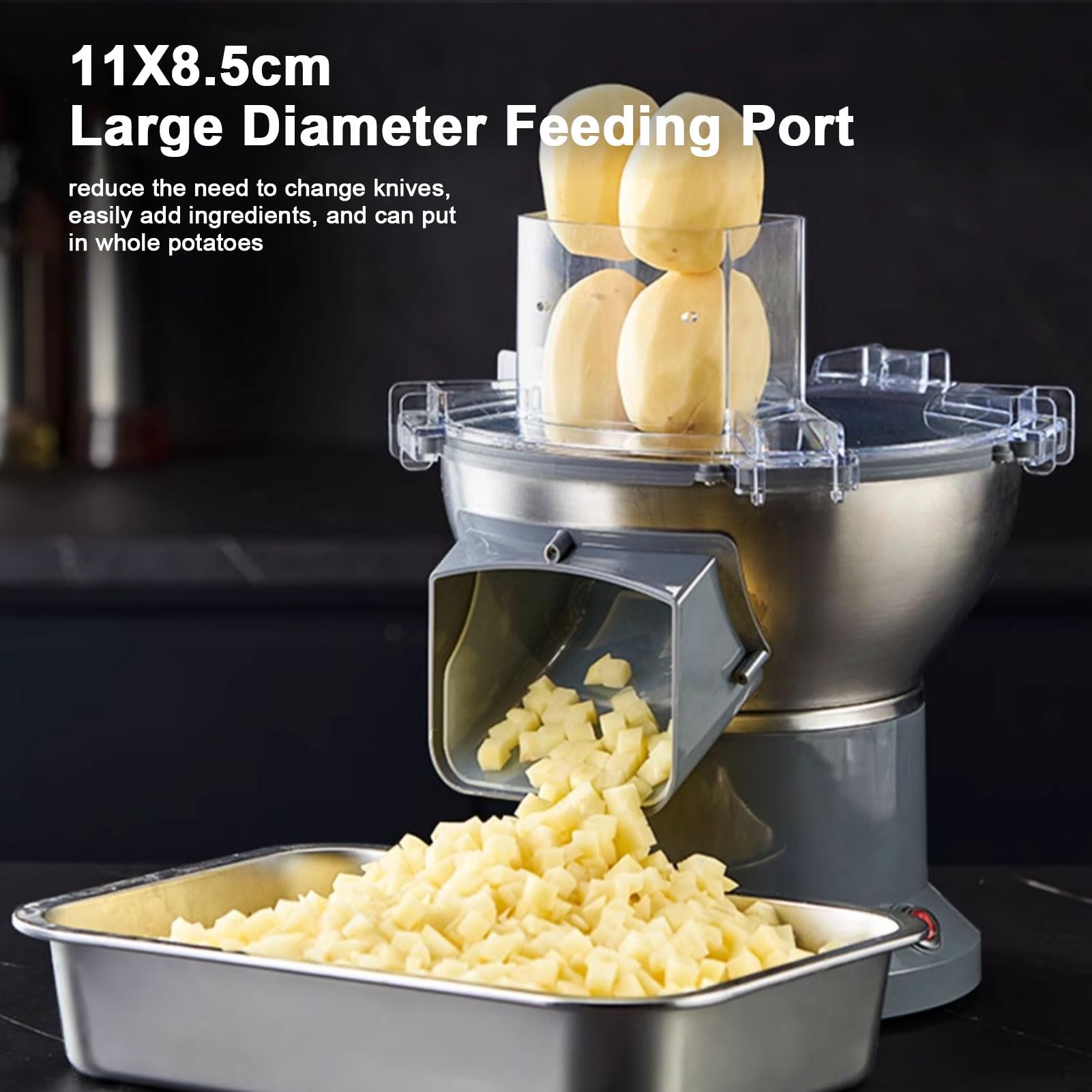 Amazon｜業務用野菜チョッパー、6/8/10/12/16/20mmブレード付き