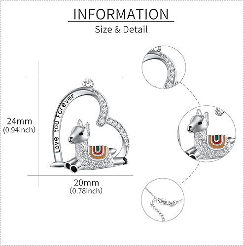 Miniatura 3 de YAFEINI Collar de plata de ley para amantes de los animales, vaca, capibara, llama, búho, vaca de las tierras altas, joyería de animales, regalos de