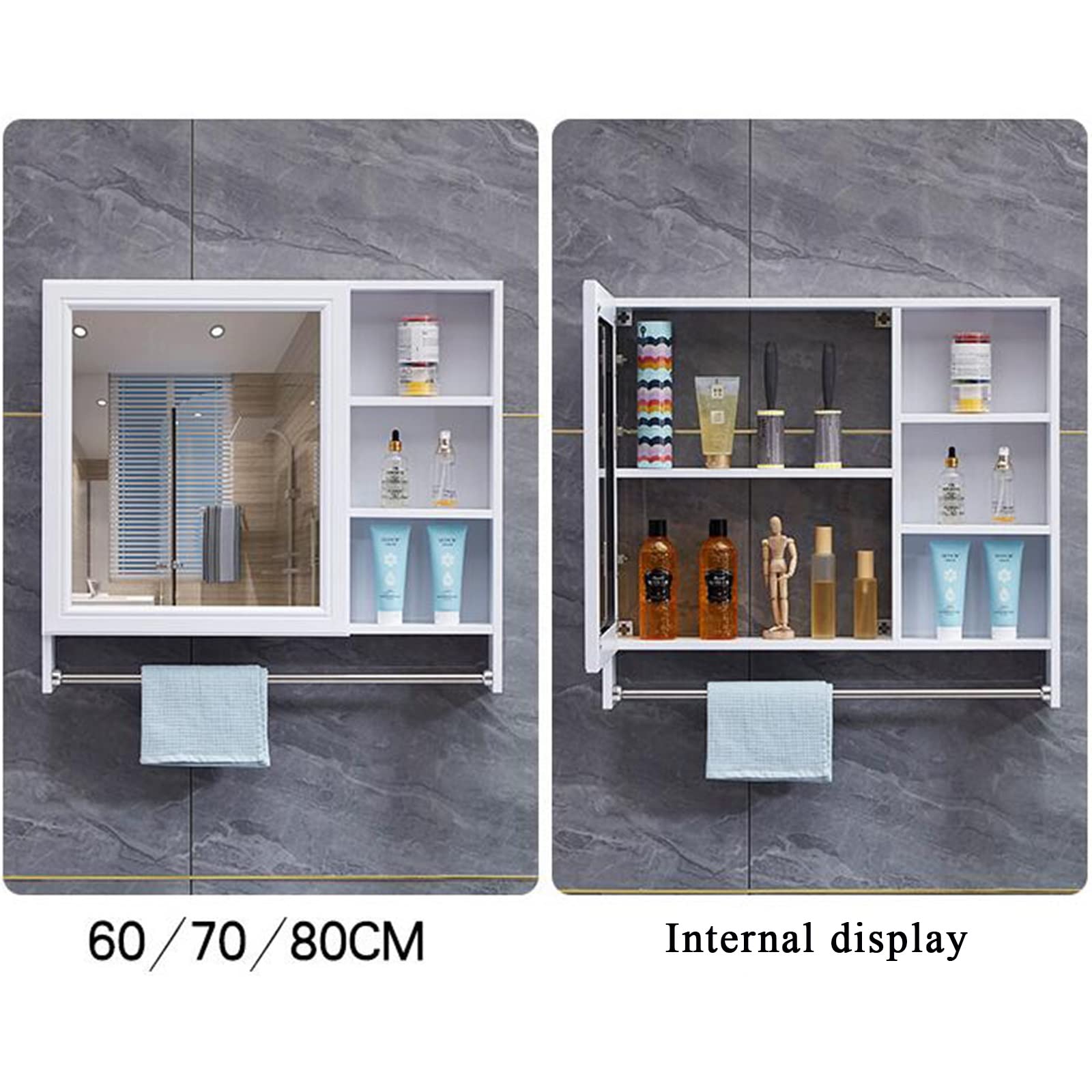 RUSTOWN Armoire à Pharmacie Rustique Avec 2 Portes De Grange, Armoire De Rangement Murale En Bois Avec Etagere Reglable Et Barre Porte Serviettes Armoire De Salle De Bain A 3 Niveaux Pour Salle De RUSTOWN Armoire à Pharmacie Rustique Avec 2 Portes De Grange, Armoire De Rangement Murale En Bois Avec Etagere Reglable Et Barre Porte Serviettes Armoire De Salle De Bain A 3 Niveaux Pour Salle De