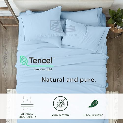 Miniatura 3 de Tencel Split Cal King - Juego de sábanas para cama ajustable, 100% eucalipto, Tencel Lyocell - Sábanas divididas de 5 piezas para camas ajustables