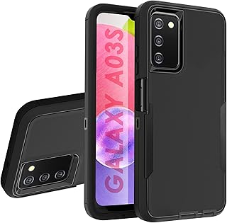 for Samsung Galaxy A03s Phone Case, Shockproof Protective with Dual Layer, Drop Proof Case with Rugged Military Grade Protection, Heavy Duty Mobile Phone Cover (Black)