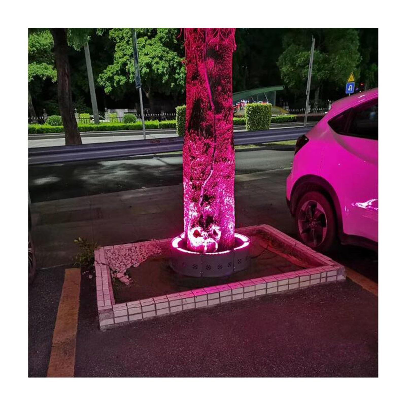 LED-umgebende Bodenstrahler - LED-Ring-Baumumarmung Licht, IP65 Wasserdichtes Baumstrahler-Landschafts Licht Für Den Außenbereich, Ringwellstrahler, RGB-Farblandschaftsgarten-Baumbeleuchtung(Color:War