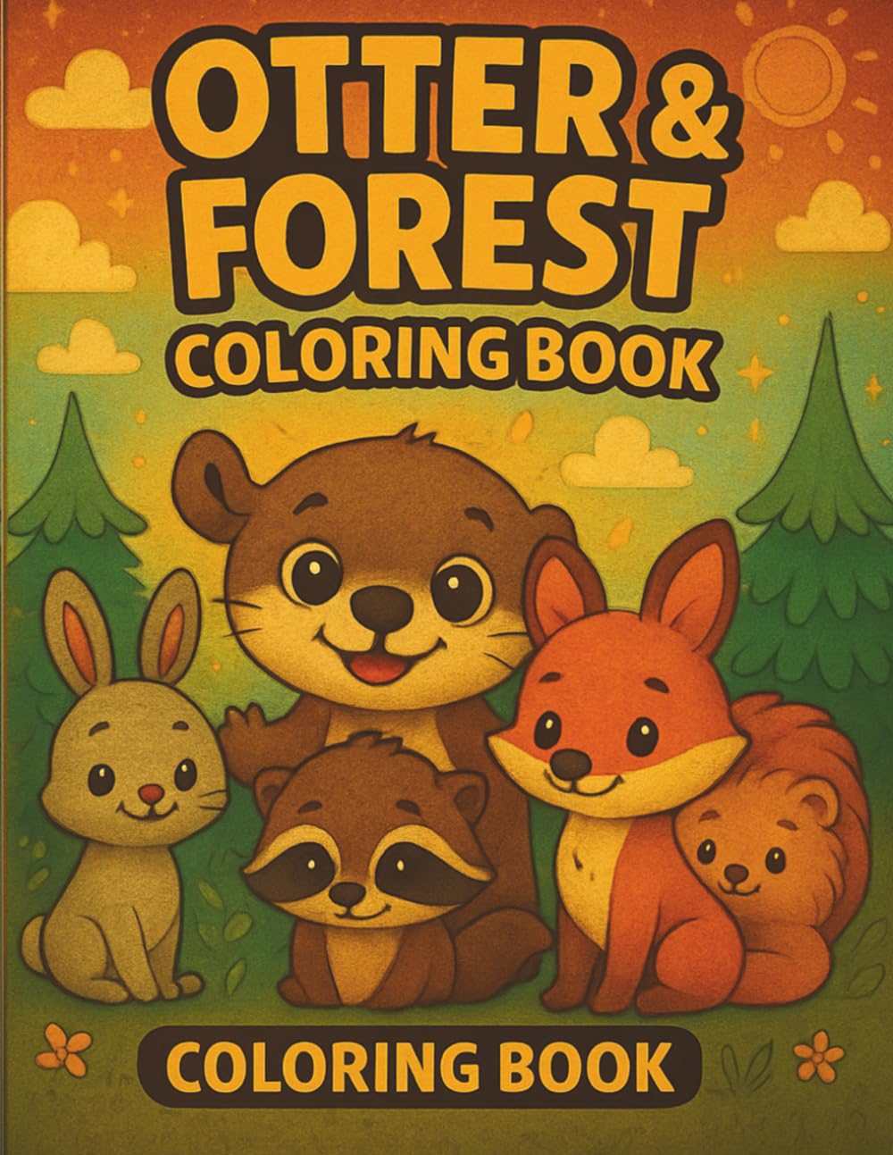 OTTER & FOREST FRIENDS Coloring Book for Kids (Book 3): Adorable Baby Otters, Forest Animals & Kawaii Woodland Scenes for Kids Ages 4–8 (Woodland Friends Coloring Books for Kids)
