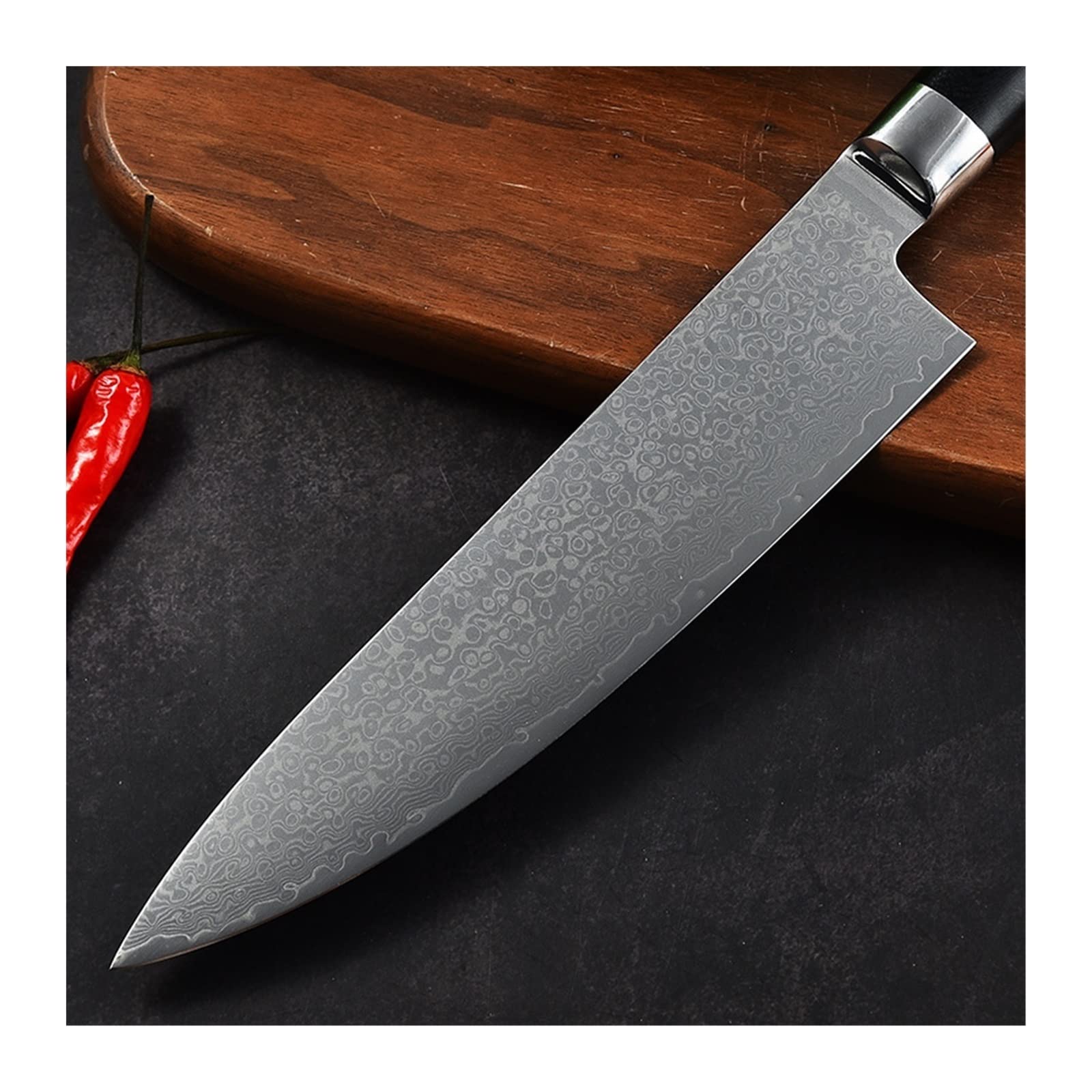 Küchenmesser VG10 Damaskus Steel Blade G10 rundes Griff scharfe scharfe Fleisch und Gemüse Schneidwerkzeug Koch Messer (Color : Fruit Knife)