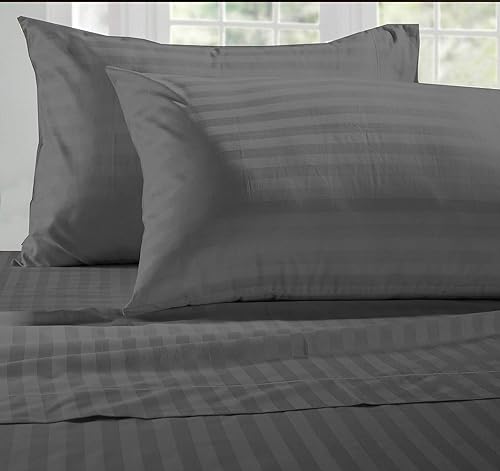 Miniatura 4 de Juego de 2 fundas de almohada de algodón de fibra larga de 500 hilos, algodón de fibra larga, ultra suave y sedoso, tejido satinado que reduce