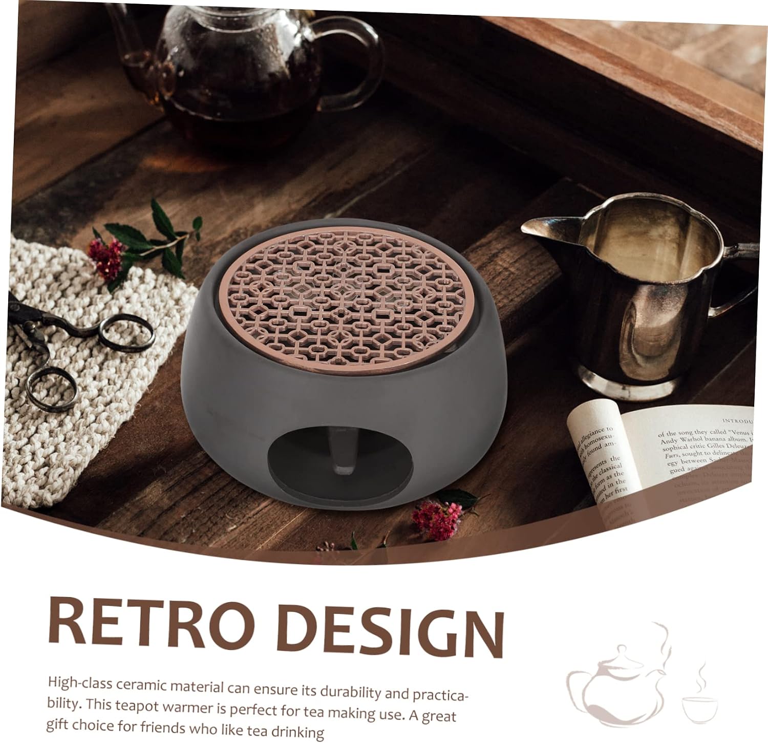 Teapot Warmer Set Japanese Style Insulation Base for Tea Pot Handcrafted Candle Heater with Smooth Surface Tea Lovers at Home