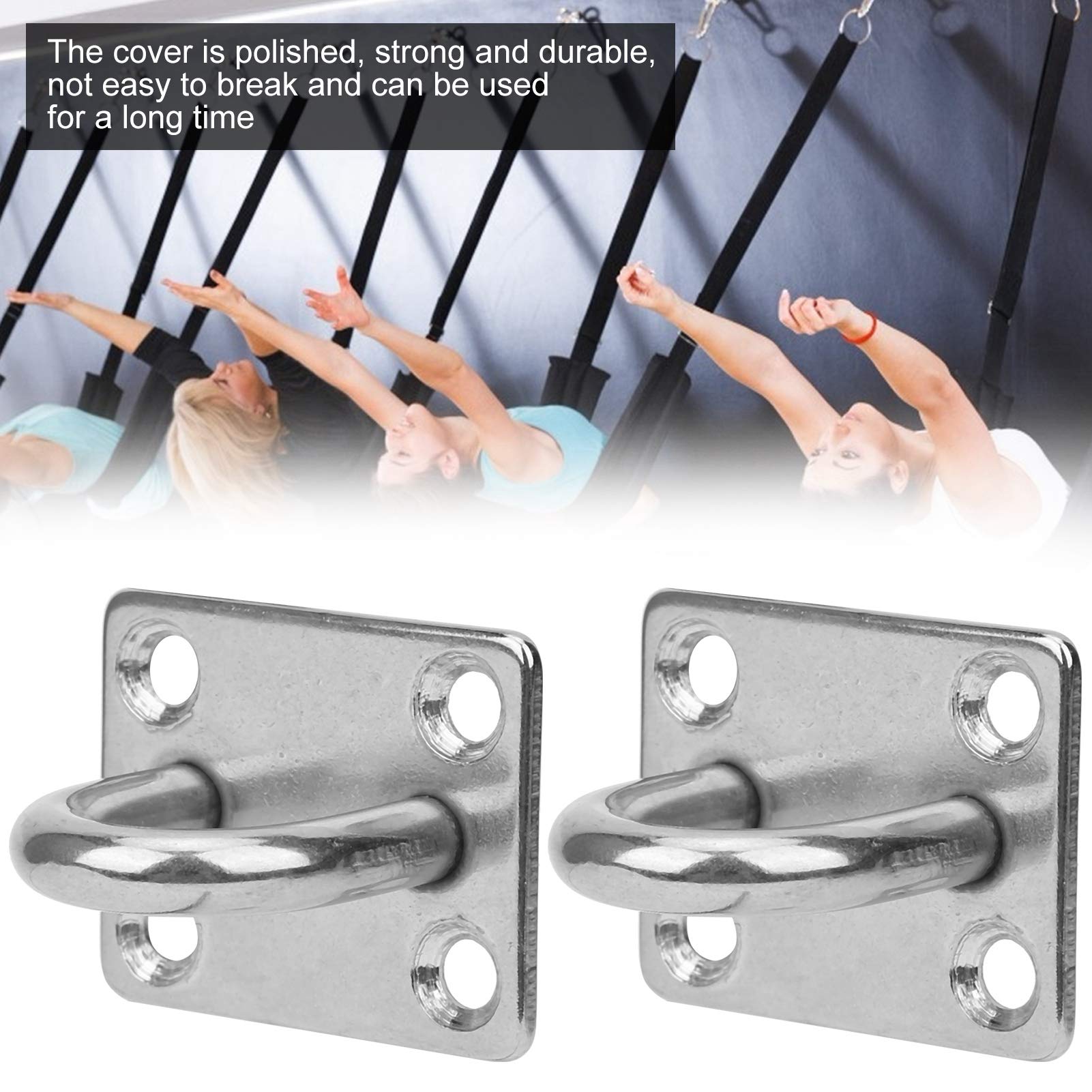 4 Piastre Oculari In Acciaio Inox Con Moschettoni - Per Soffitto, Parete, Attrezzatura Sportiva E Nautica - Foto 3