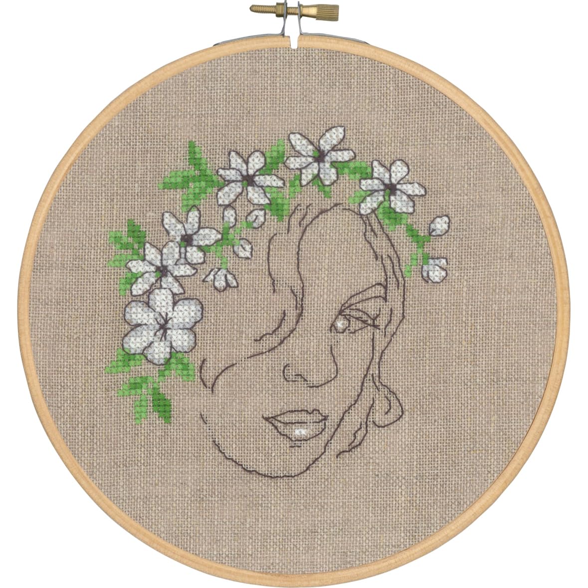 Permin Counted Cross Stitch Kit - Girl with Flowers