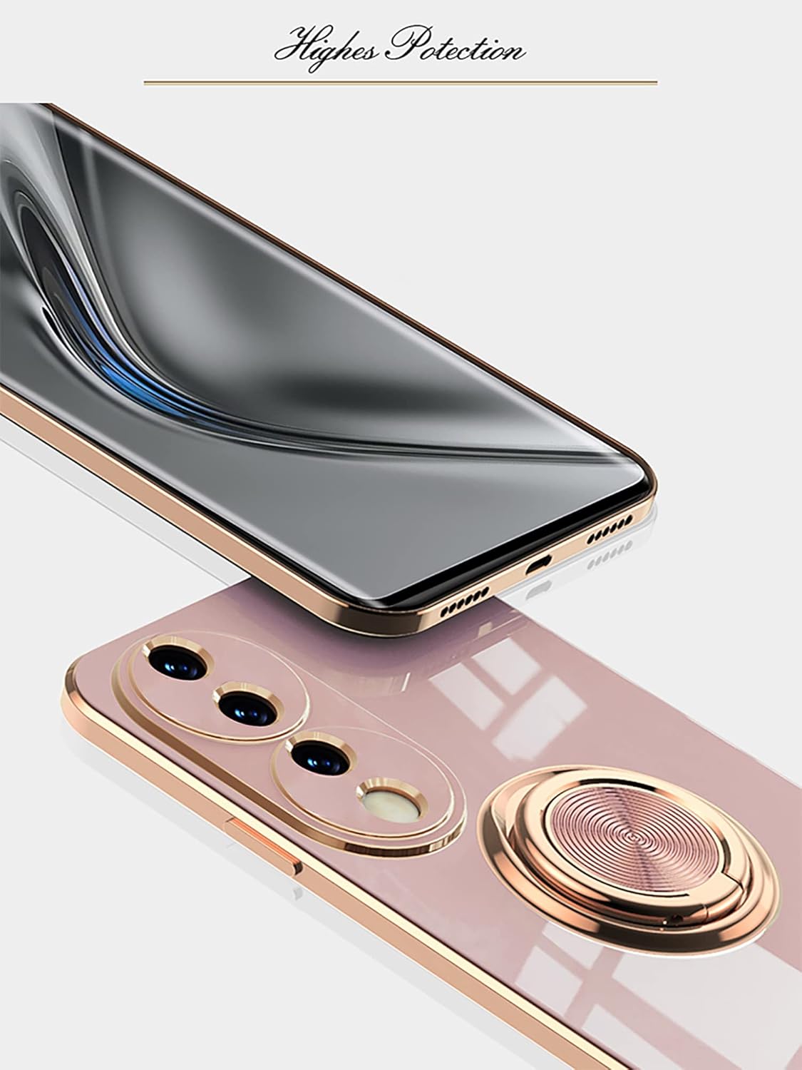 3NH Healthcare® Case for Honor 70 5G - Slim Fit (Rotating Ring Stand) (Fantastic Gold Metal Color) Silicon Soft TPU Cover (Shockproof Protection)… (Honor 70 5G, Gray) | 3NH Healthcare® Case for Honor 70 5G - Slim Fit (Rotating Ring Stand) (Fantastic Gold Metal Color) Silicon Soft TPU Cover (Shockproof Protection)… (Honor 70 5G, Gray) |