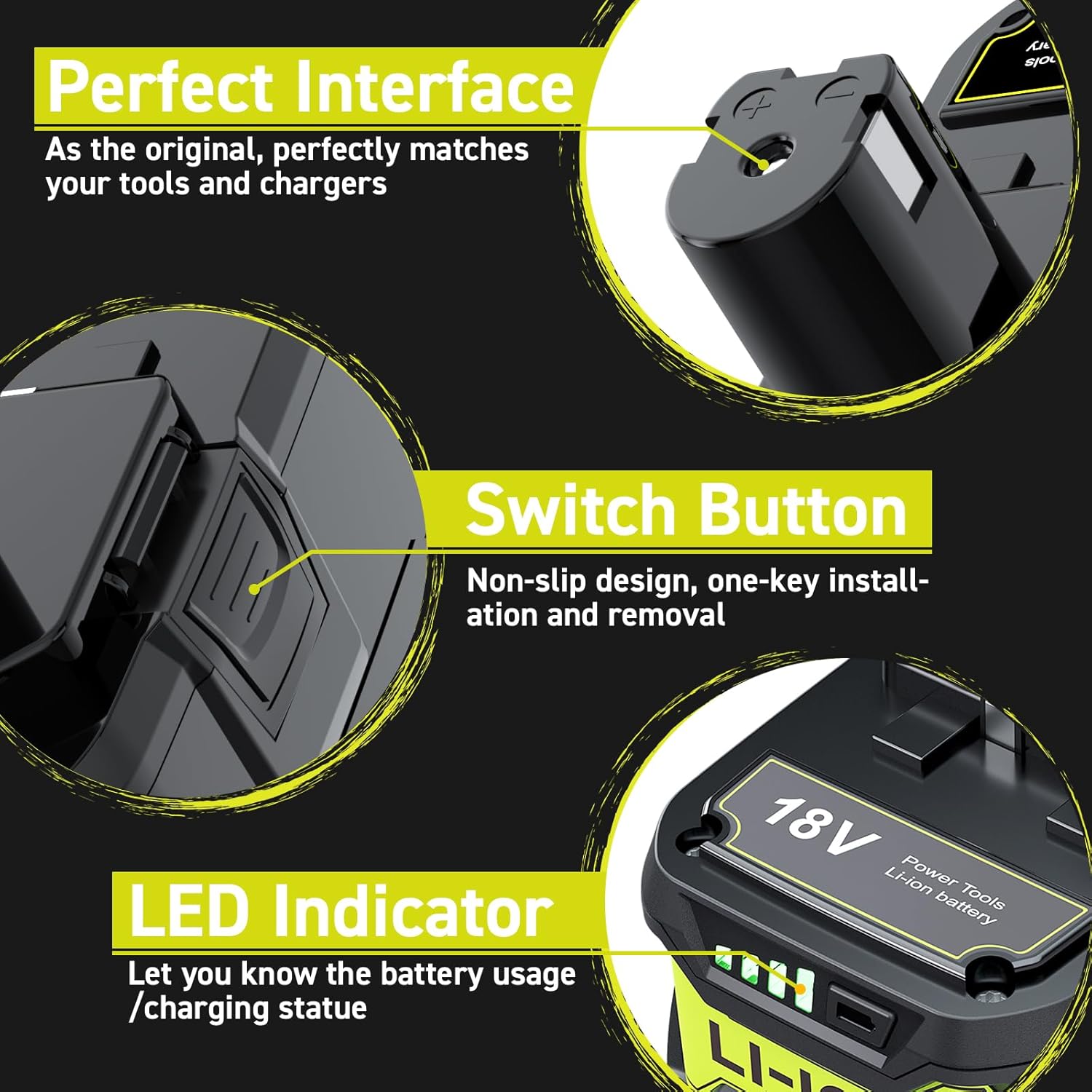 Bonadget P189 3.5Ah 18V Battery Compatible with Ryobi 18V Battery Replacement for Ryobi One Plus Lithium Replacement P102 P108 P192 P107 P109 Cordless Tool 2Pack