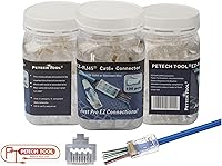 Vista 3 de PETECHTOOL 100 Pack RJ45 CAT6A CAT6 Pass Through Connectors 23AWG Cables-End Bold UTP Ethernet 8P8C Gold Plated Modular Plug for Unshielded Twisted