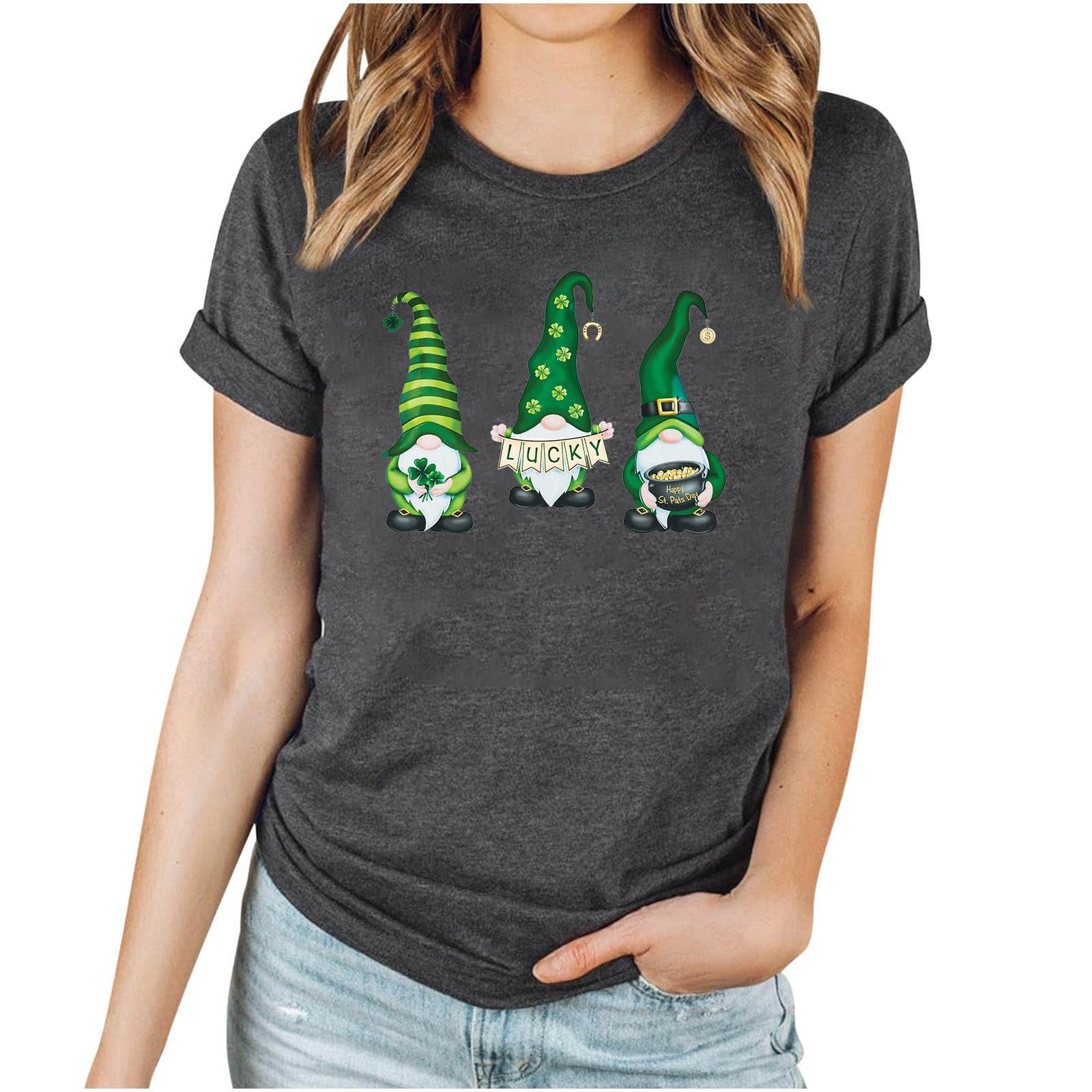 FunAloe Ladies Tops Women St Patrick's Day Tshirt Going Out Top Sports Tops for Women UK Sweatshirts for Women T Shirts for Women Ladies Jumpers Ladies Blouse Oversized Baggy Jumpers QN6