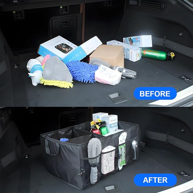 Mandark Car Trunk Organizer, Collapsible Multi Compartment V miniatura 6