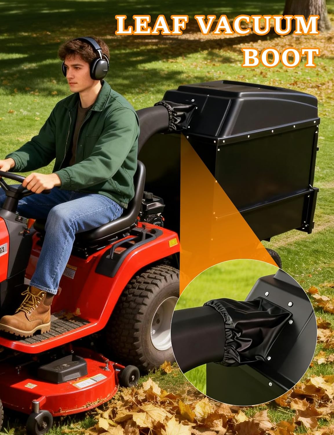 48133 Lawn Mower Hard Top Boot, Lawn Vac Parts for Agri Fab, Heavy Duty PVC Coated Mesh Fabric Hard Top Boot Compatible with Agri-Fab Mow-N-Vac 45-0540 501885 501886 Chip-N-Vac 502492 502493 502494 image 5