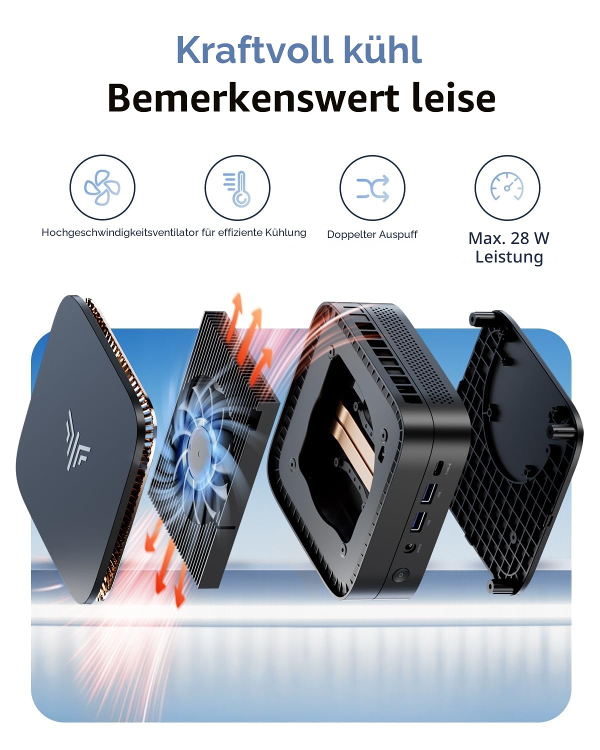 NiPoGi Pinova P1 Mini PC AΜD Ryzen 3300U W11 Pro(4C/4T,MAX. 3.5GHz,Besser als 3200U/N100) 16GB DDR4 RAM(Max.32GB)+1TB SSD(Max.4TB) Computer 4K Triple Display/WiFi 5/BT/LAN Büro/Bildung/Multimedia