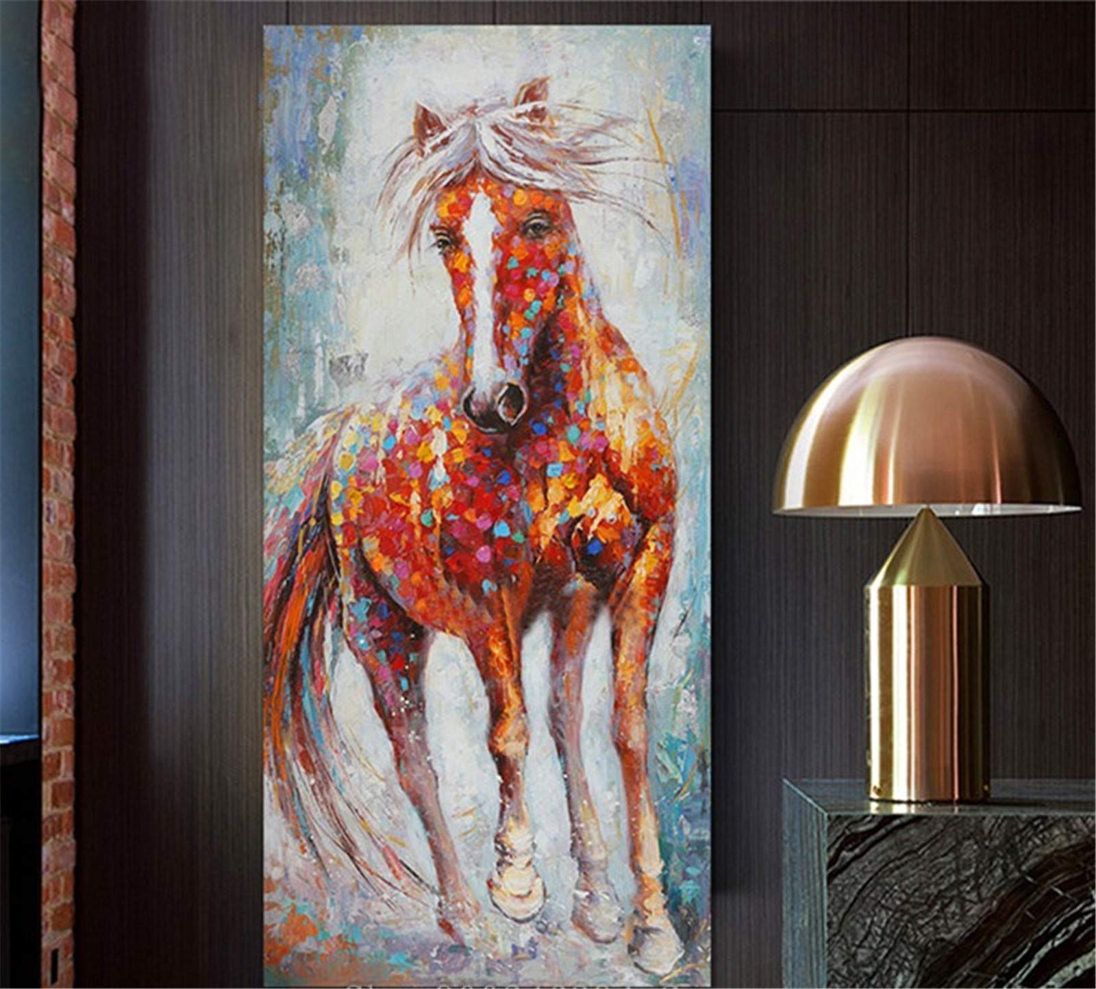 Diamond painting cheval grand format square drill : kit broderie diamant 5D art craft