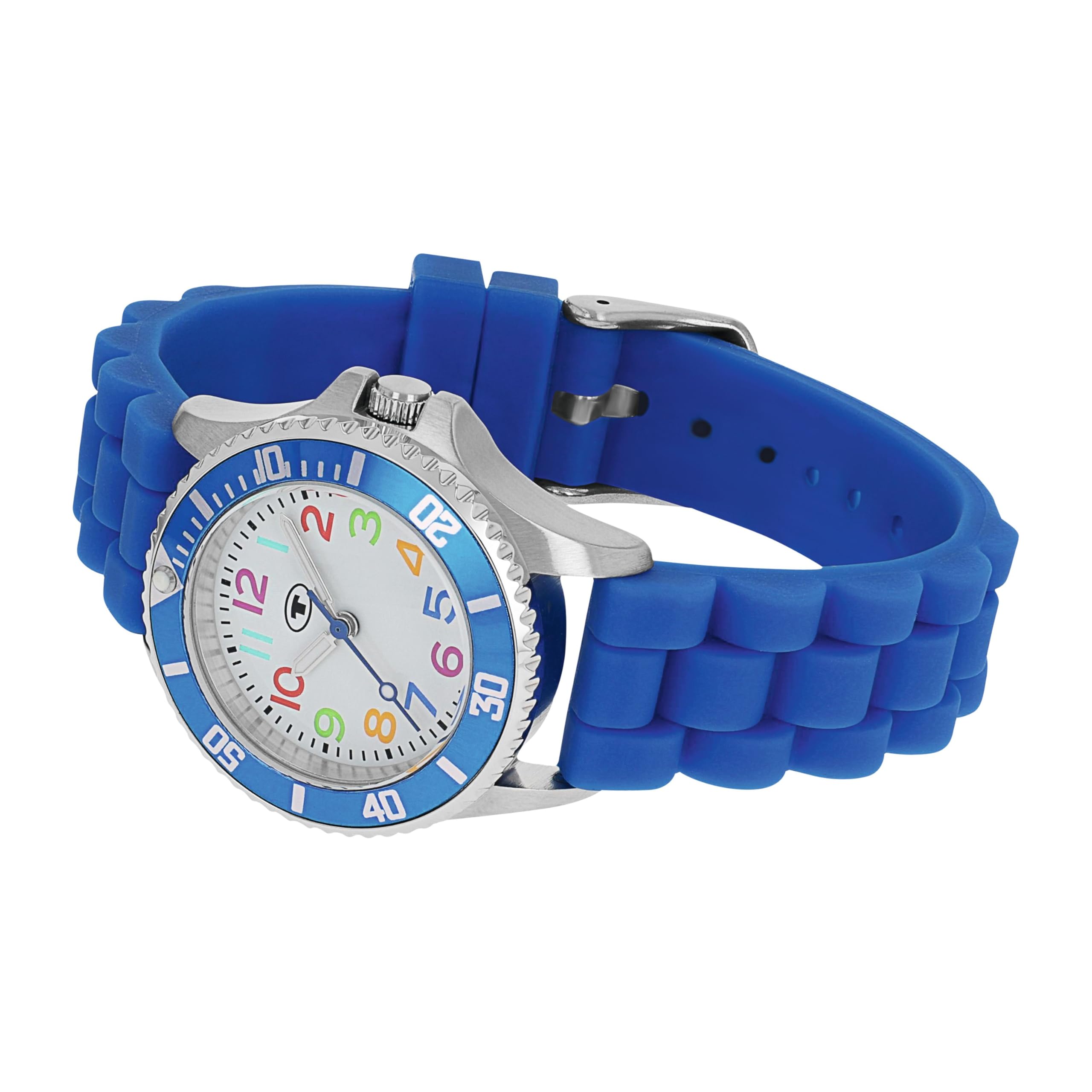 Tom Tailor Armbanduhr mit Silikonband für Jungen, Silber, wasserdichte 3 bar, Geschenkidee, kommt in Uhren Geschenkbox, 2100703