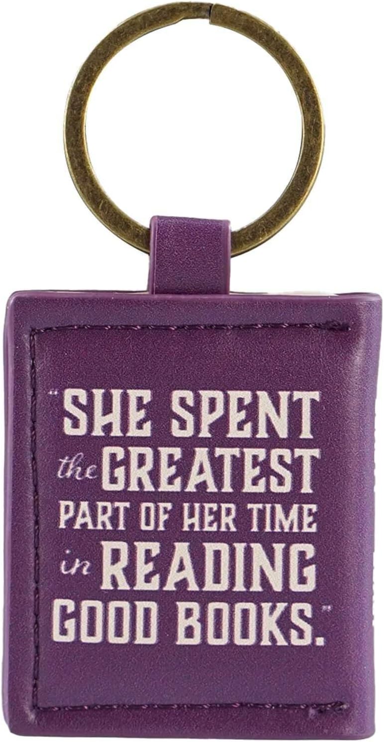 Half Moon Bay Mini-Book Inspired Keyring With Floral Fairy Tale Design, Keychain Accessory for Backpacks, Bags, and Purses 1.5 x 2 Inch Faux Leather Beauty and the Beast image 2