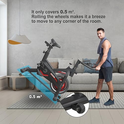 Miniatura 7 de Bicicleta de ejerciciobicicleta estática de resistencia magnética para el hogar, bicicleta estática para interiores, bicicleta cardiovascular con