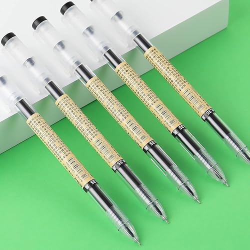 Miniatura 5 de RIANCY Bolígrafos de tinta de gel negra, punta extrafina de 0.014 in, bolígrafos de punta redonda de escritura suave, estilo japonés, sin manchas,