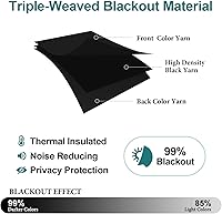 Vista 119 de ChrisDowa - Cortinas blackout con ojales para habitación y sala, juego de 2 paneles de cortinas con aislamiento térmico, gris oscuro, 42 x 63