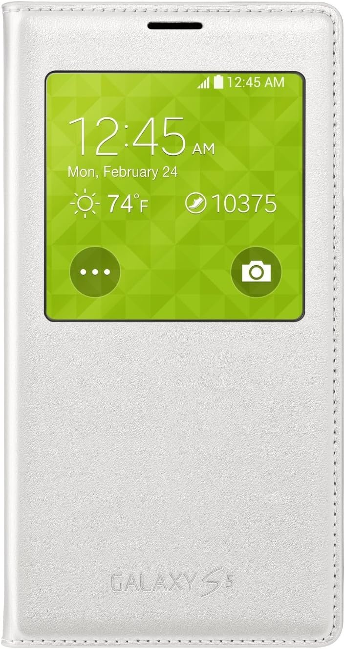 Samsung Galaxy S5 Case S View Flip Cover Folio, White