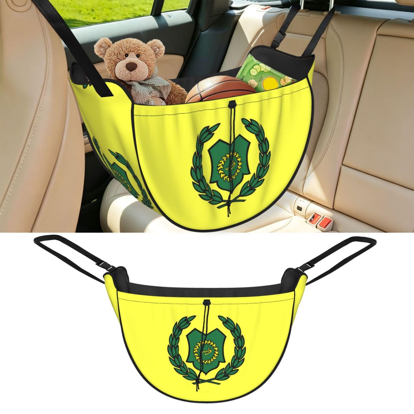 Cntdbu Black Flag Of The Raja Of Perlis Car Seat Organizer-Backseat Storage Bag For Travel